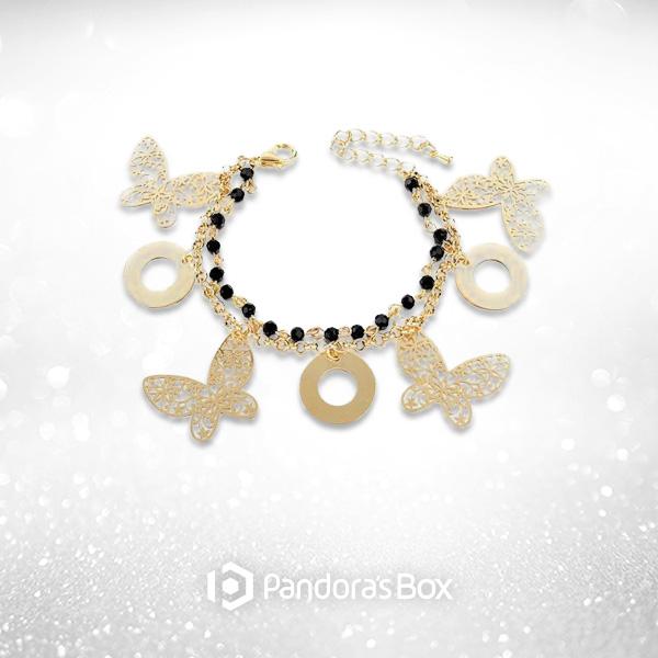 Butterfly Charm Double Strand Bracelet