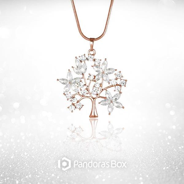 Crystal Tree of Life Pendant Necklace