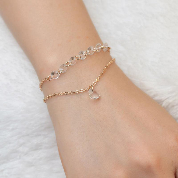 Clear Crystal Layered Bracelet