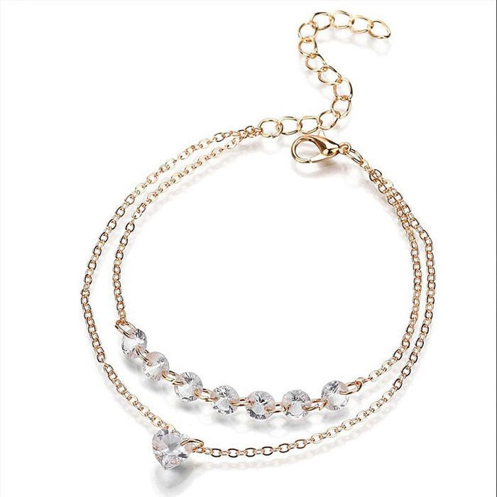 Clear Crystal Layered Bracelet