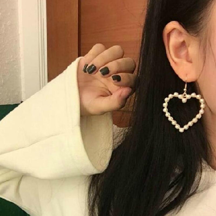 Pearly Hearts Drop Earring