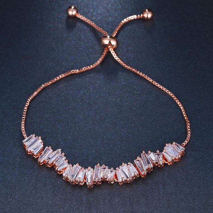 Baguette Crystal Adjustable Bracelet Trio