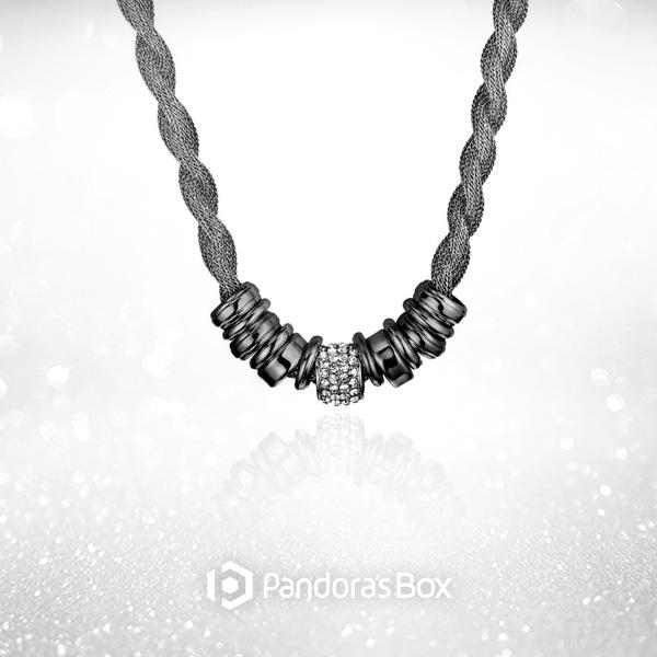 Entwined Black Metal Necklace