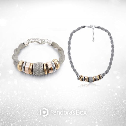 Entwined Silver Metal Bracelet Necklace Bundle Offer
