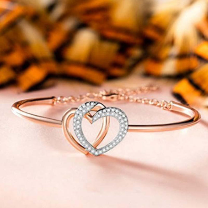 Twin Hearts Adjustable Bracelet