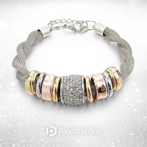 Entwined Silver Metal Bracelet