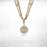 Gold Ball Necklace with Rhinestone Pendant, Happiness Earrings & Crystal Studded Ball Bracelet