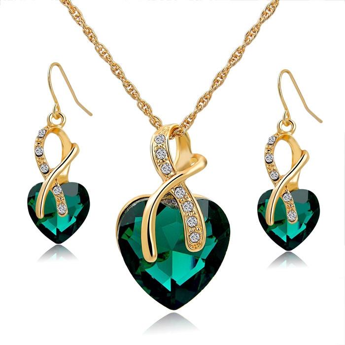 3 Sets of Wishful Heart Necklace and Earring Sets