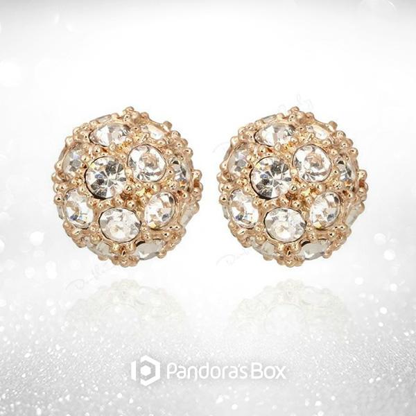 "Happiness" Crystal Ball Stud Earrings
