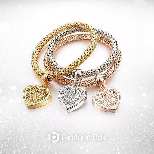 Heart Charm Bracelets with Austrian Crystals