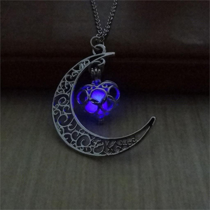 Moon Beams Glow-in-the-Dark Pendant Necklace