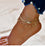 2 Sets of Chevron and Crystals Anklet Set - 6pcs