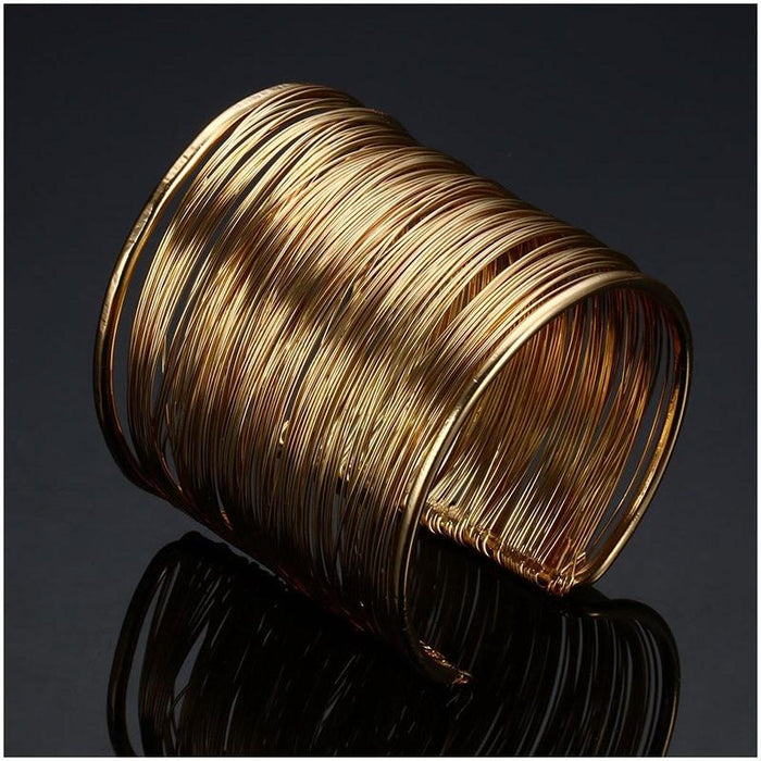"Nile Queen" Gold Open Cuff Bracelet