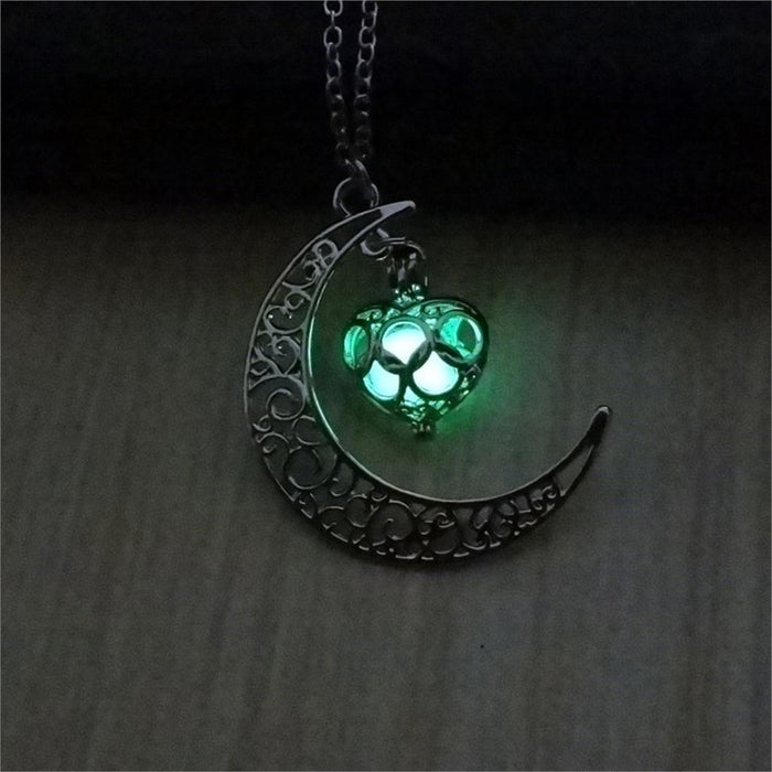 Moon Beams Glow-in-the-Dark Pendant Necklace