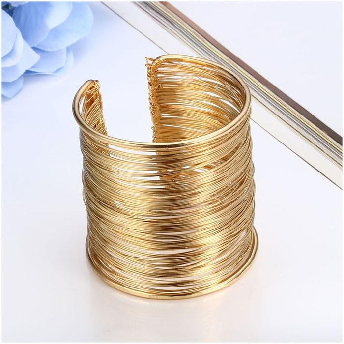 "Nile Queen" Gold Open Cuff Bracelet