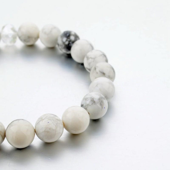 White Rose Beaded Bracelet