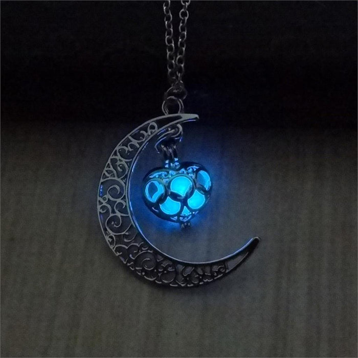 Moon Beams Glow-in-the-Dark Pendant Necklace