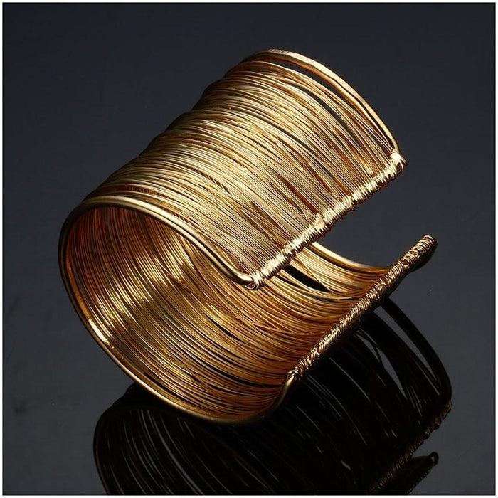 "Nile Queen" Gold Open Cuff Bracelet