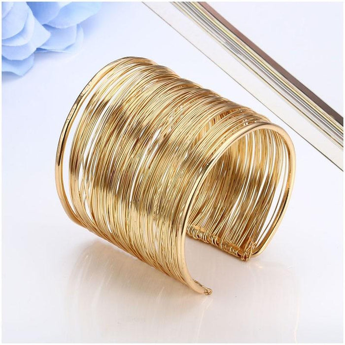 "Nile Queen" Gold Open Cuff Bracelet