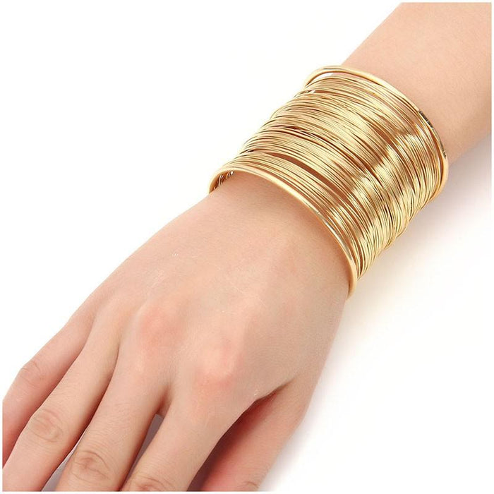 "Nile Queen" Gold Open Cuff Bracelet