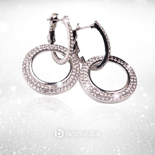 3 Sets of "Hollywood Hoops" Crystal Double Hoop Earrings