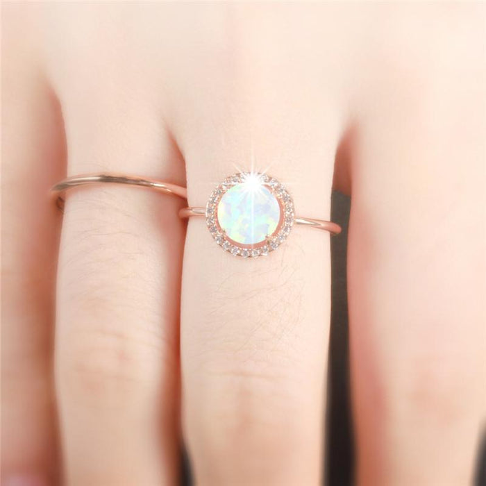 Opulent Essence Rose Gold Opal Ring
