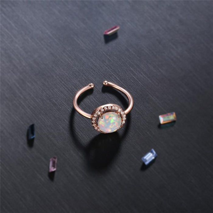 Opulent Essence Rose Gold Opal Ring