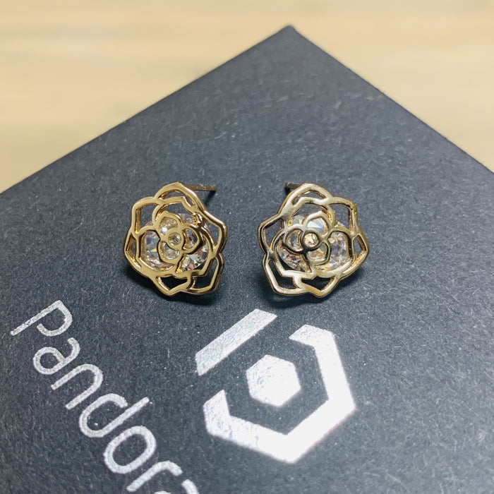 Rose Stencil Stud Earrings