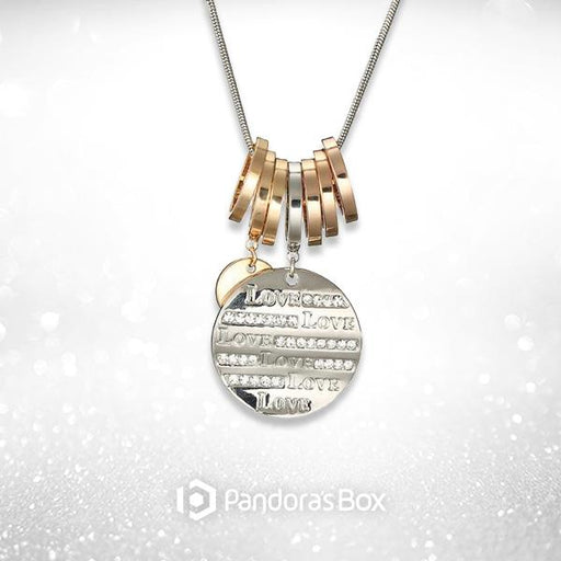 "LOVE" Crystal Tag Necklace
