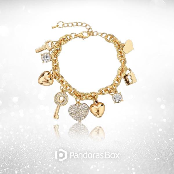 Love Locked Gold Charm Bracelet