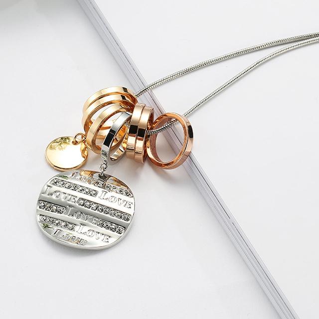 "LOVE" Crystal Tag Necklace