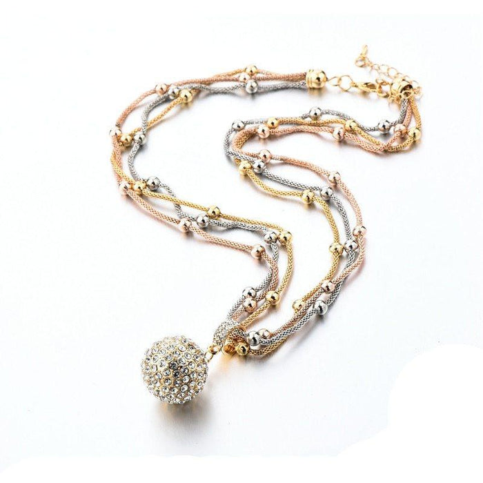 Rhinestone ball necklace deals