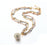 Gold Ball Necklace with Rhinestone Pendant, Happiness Earrings & Crystal Studded Ball Bracelet
