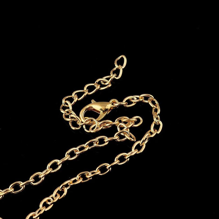Heart Chain Long Necklace with Austrian Crystals