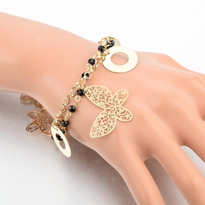 Butterfly Charm Double Strand Bracelet
