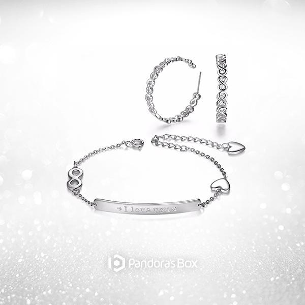 Infinite Love Bracelet and Earrings Set
