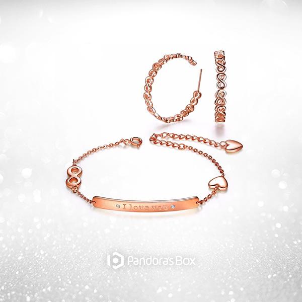 Infinite Love Bracelet and Earrings Set
