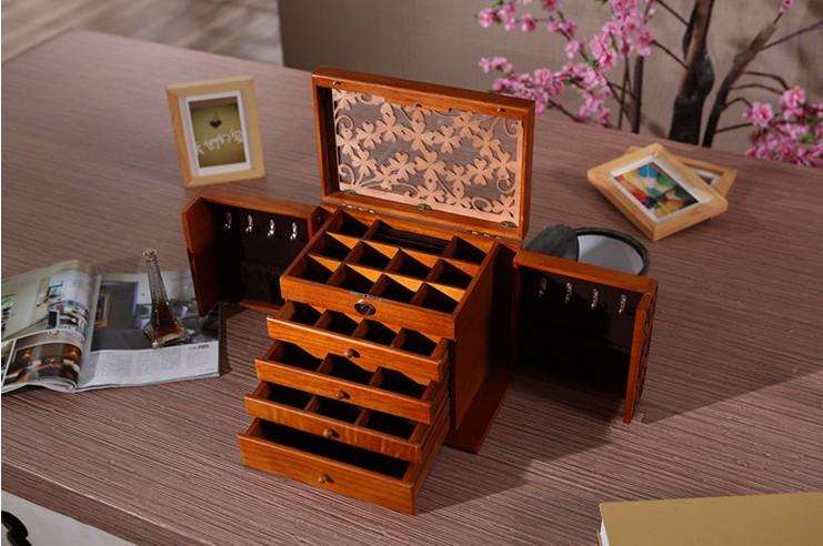 Deluxe Fold Out Wooden Jewelry Box