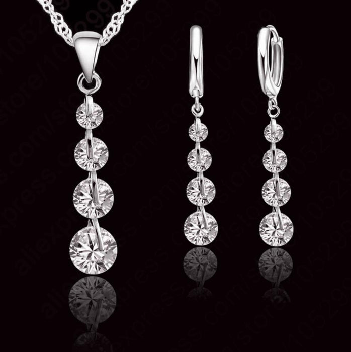 "Classic Sparkle" Crystal Necklace & Earrings Set