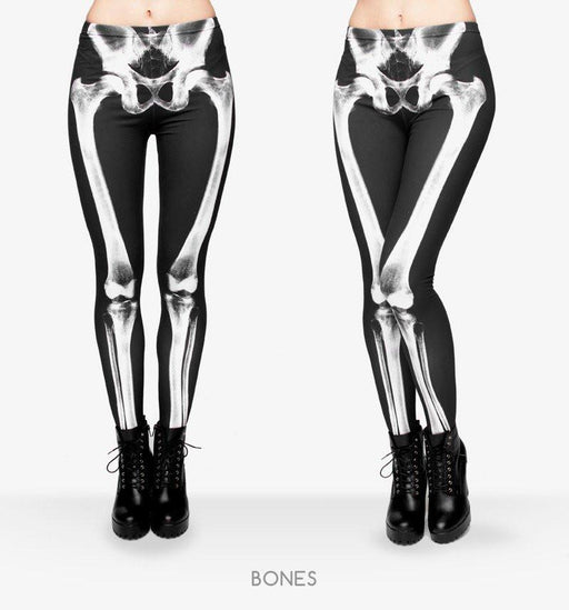 6 Sets of X-ray Skeleton Printed Leggings