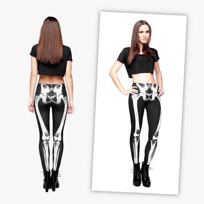 4 Sets of X-ray Skeleton Printed Leggings