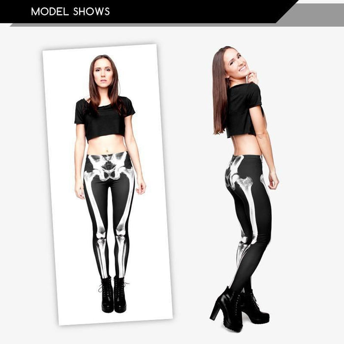 6 Sets of X-ray Skeleton Printed Leggings