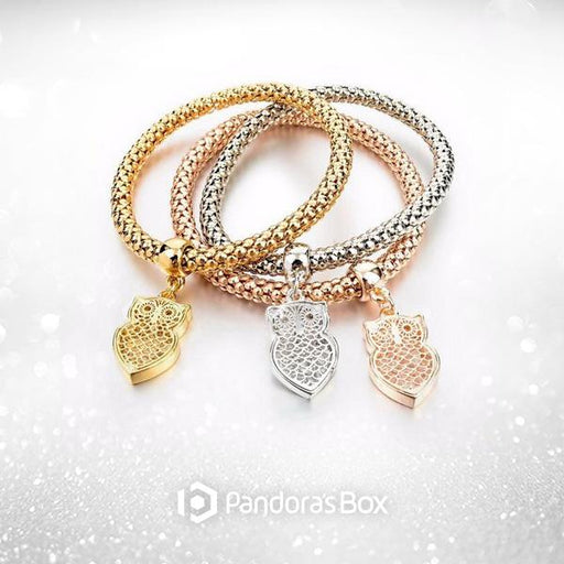 Owl Charm Bracelets with Austrian Crystals