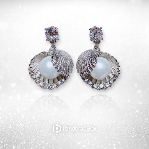 Pearl Glimmer Silver Shell Earrings