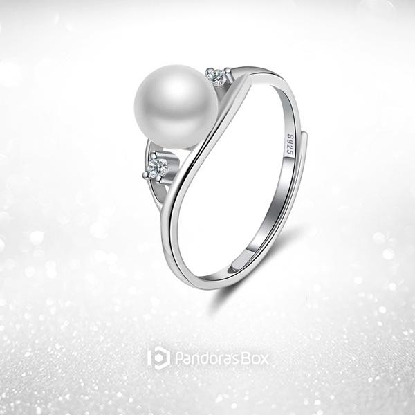 Pearl and Glimmer Sterling Silver Ring