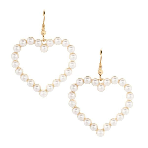 Pearly Hearts Drop Earring