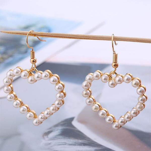 Pearly Hearts Drop Earring