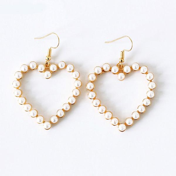 Pearly Hearts Drop Earring