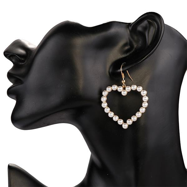 Pearly Hearts Drop Earring