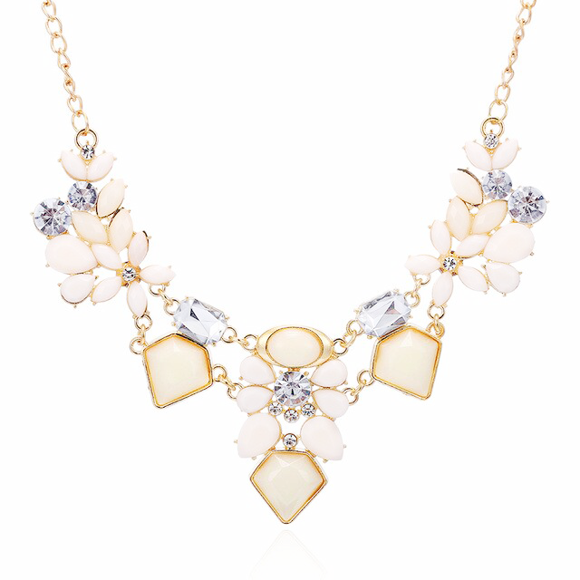 Petals and Gems Statement Necklace
